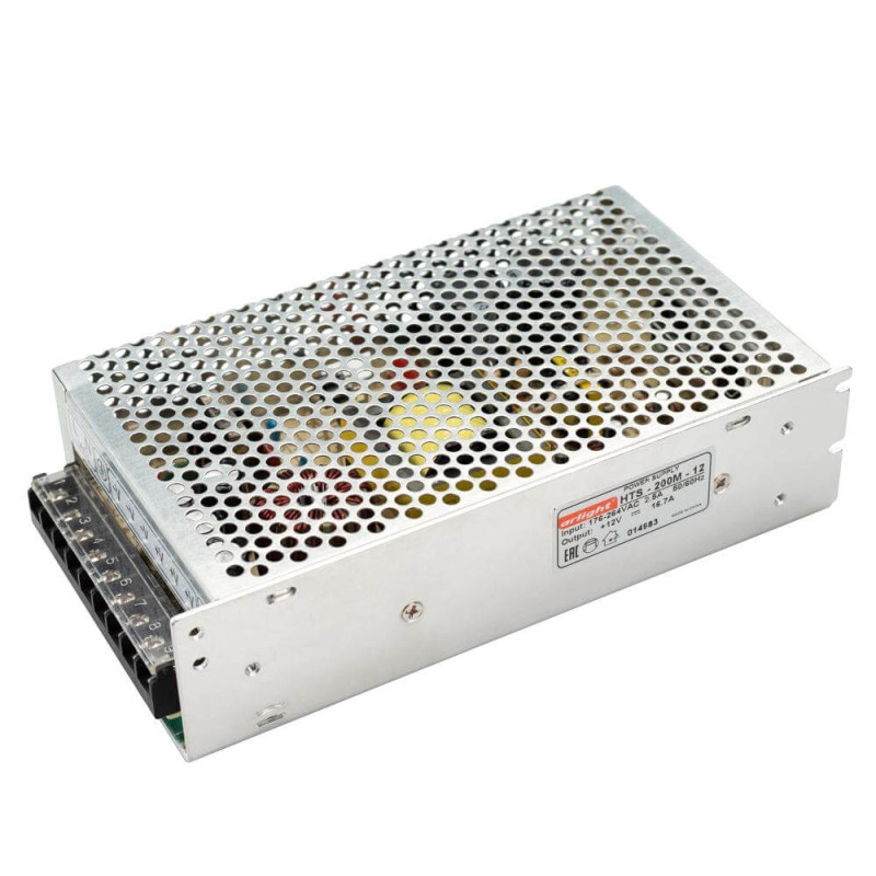 Блок питания для светодиодной ленты HTS-200M-12 Arlight 014983 12V 200W IP20 16,7A 