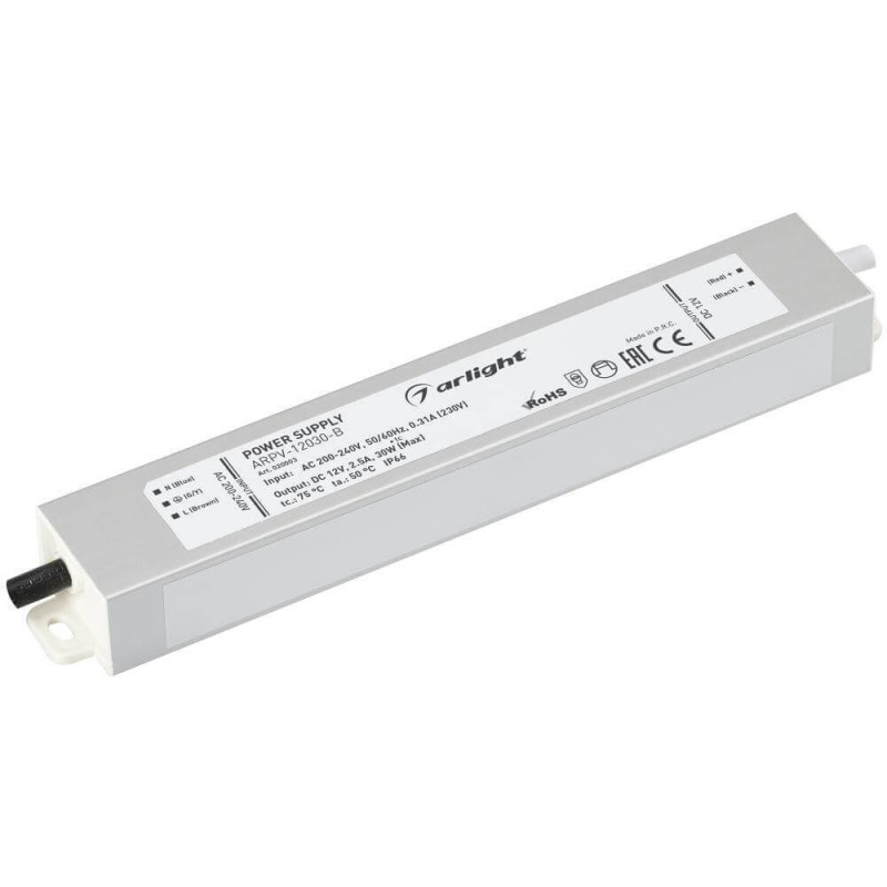 Блок питания для светодиодной ленты ARPV-12030-B Arlight 020003 12V 30W IP67 2,5A 