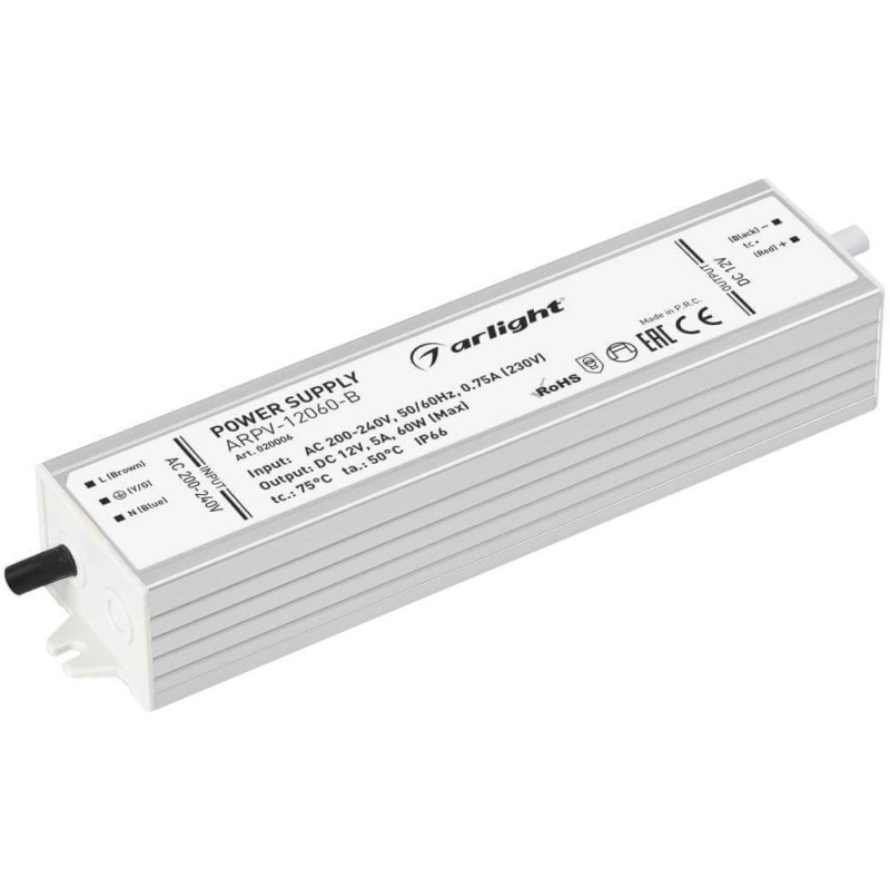 Блок питания для светодиодной ленты ARPV-60B Arlight 020006 12V 60W IP67 5A 