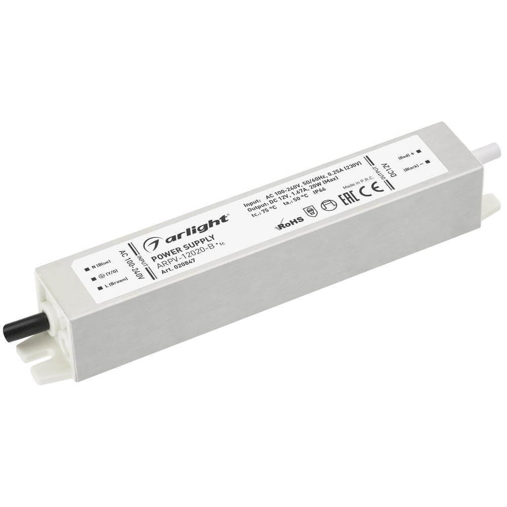 Блок питания  для светодиодной ленты ARPV-20B Arlight 020847 12V 20W IP67 1,67A 