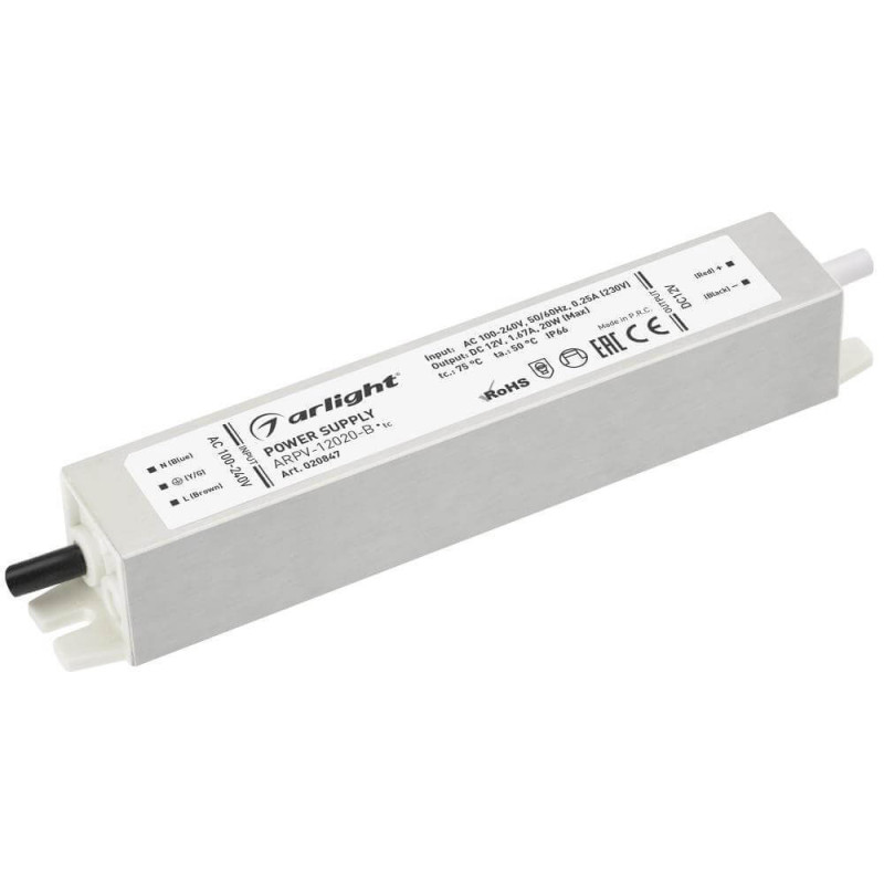 Блок питания  для светодиодной ленты ARPV-20B Arlight 020847 12V 20W IP67 1,67A 