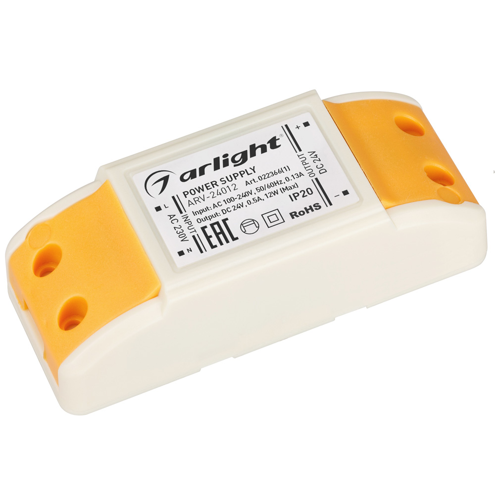 Блок питания для светодиодной ленты ARV-24012 Arlight 022366(1) 24V 12W IP20 0,5A 