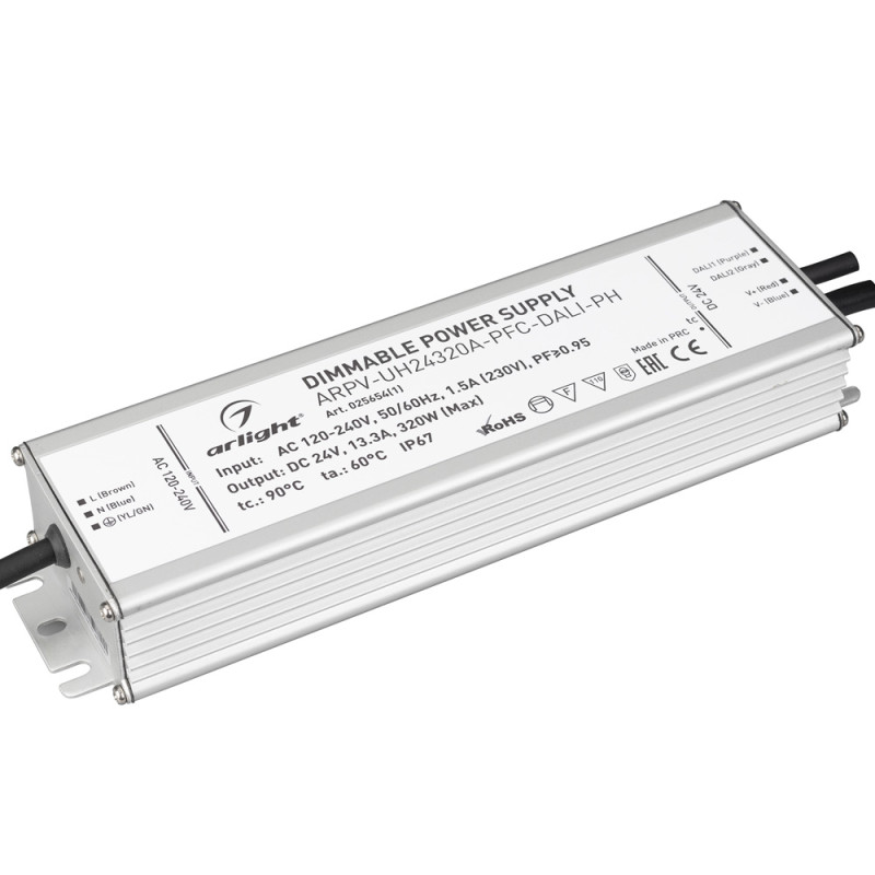 Блок питания ARPV-UH24320A-PFC-Dali-PH 24V 320W IP67 13,3A Arlight 025654(1)