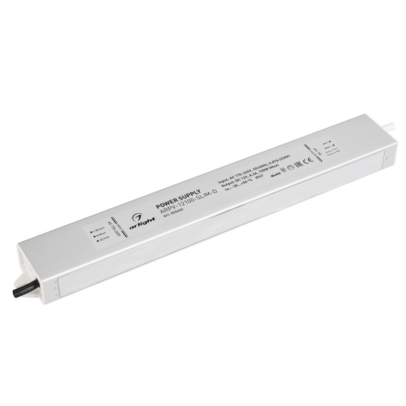 Блок питания для светодиодной ленты ARPV-12100-Slim-D Arlight 026433 12V 100W IP67 8,3A 