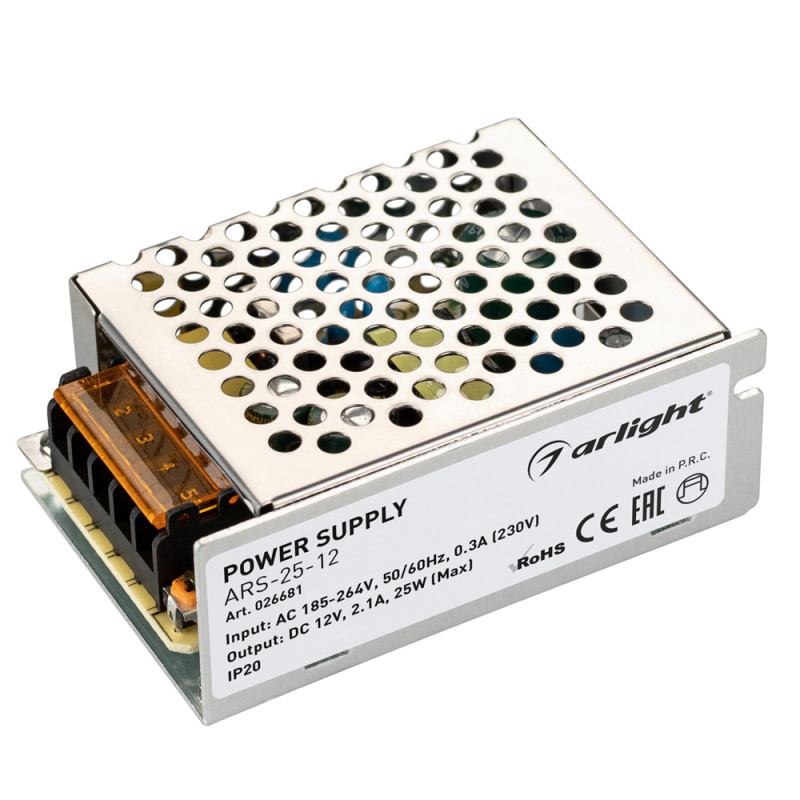 Блок питания Arlight ARS-25-12 12V 25W IP20 2,1A 026681