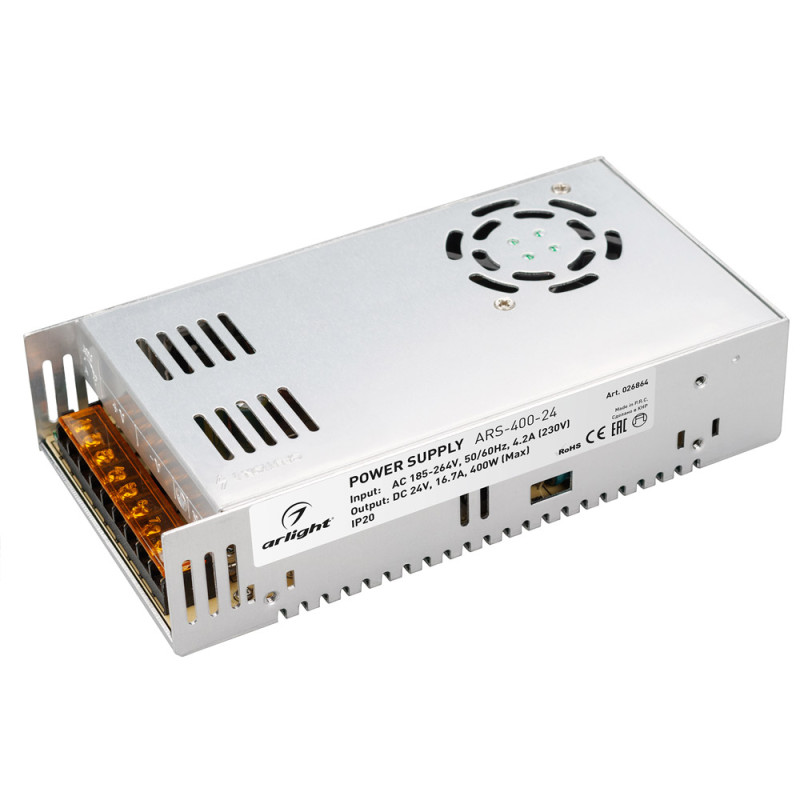 Блок питания для светодиодной ленты ARS-400-24 Arlight 026864 24V 400W IP20 16,7A 