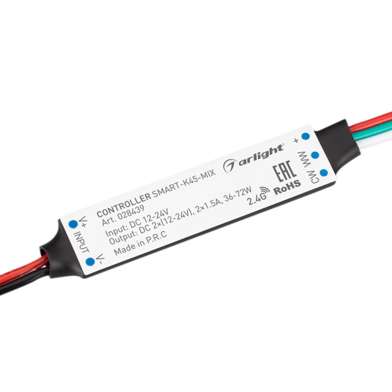 Контроллер SMART-K45-MIX (12-24V, 2x1.5A, 2.4G) Arlight 028439