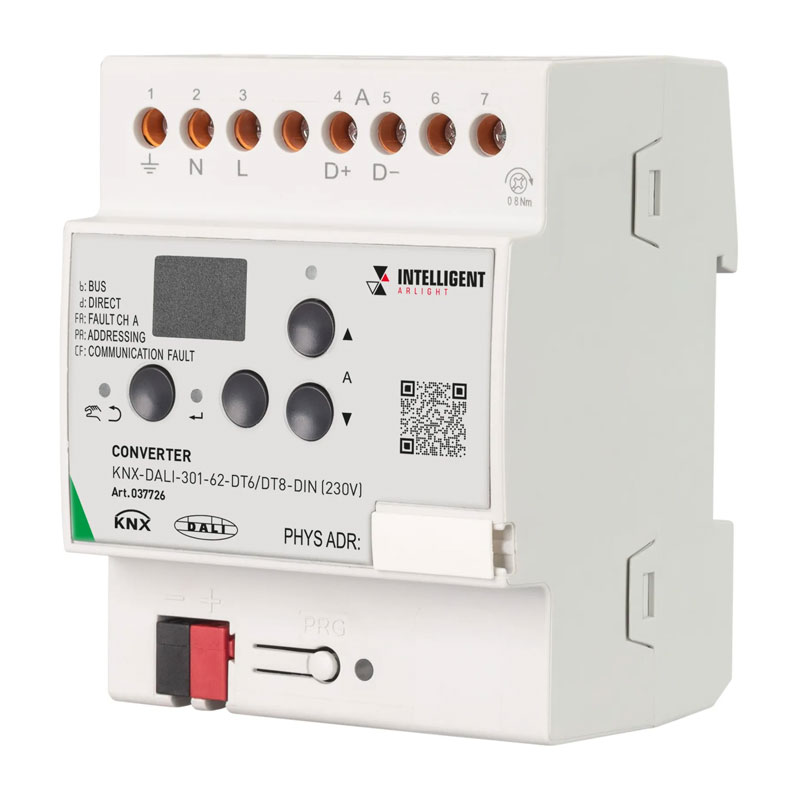 Конвертер INTELLIGENT ARLIGHT KNX-DALI-301-62-DT6/DT8-DIN 037726