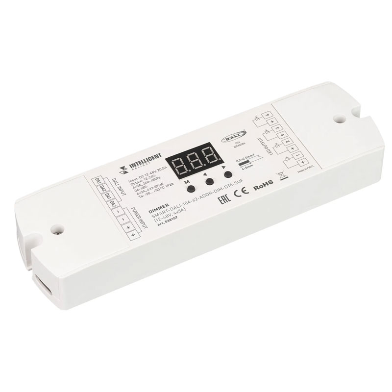 Диммер ARLIGHT SMART-DALI-104-62-ADDR-DIM-DT6-SUF (12-48V, 4x5A) 038157