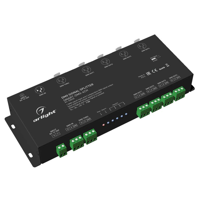 DMX-сплиттер Arlight SMART-DMX-4CH (12-36V, XLR3) 028435
