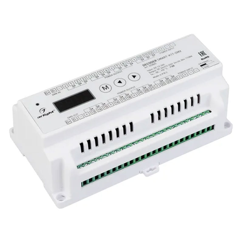 Декодер SMART-K17-DMX (12-24V, 24x3A) Arlight 023825