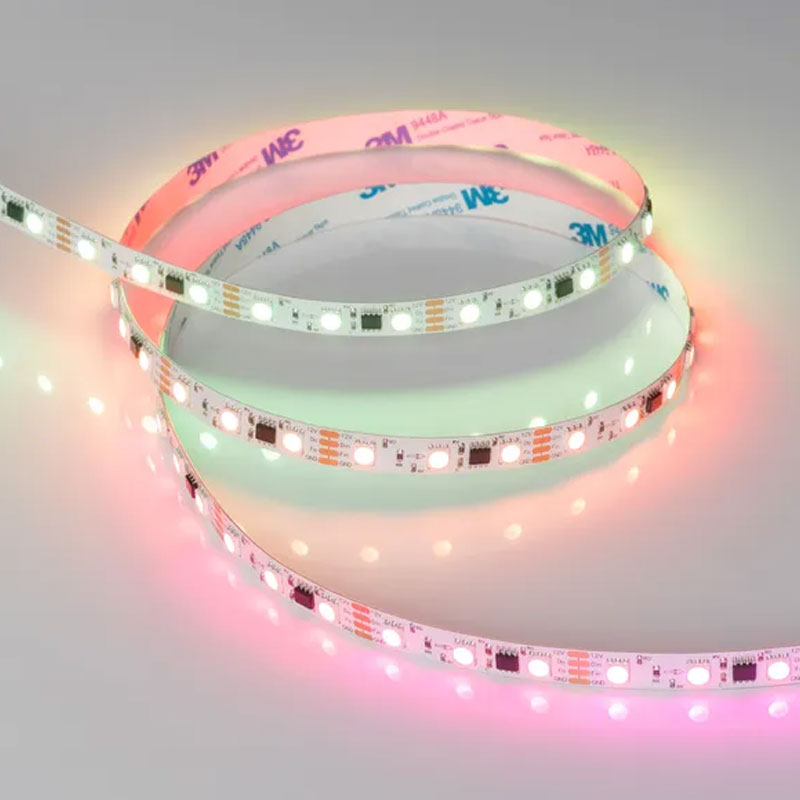 Светодиодная лента бегущий огонь Arlight SPI-B60-10mm 12V RGB-PX3-BPT (12 W/m, IP20, 5m) 039179