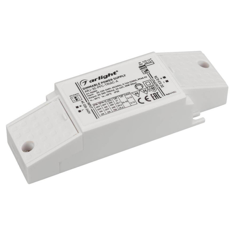 Блок питания ARJ-30-PFC-Triac-A 42V 30W IP20 0,7A Arlight 026052