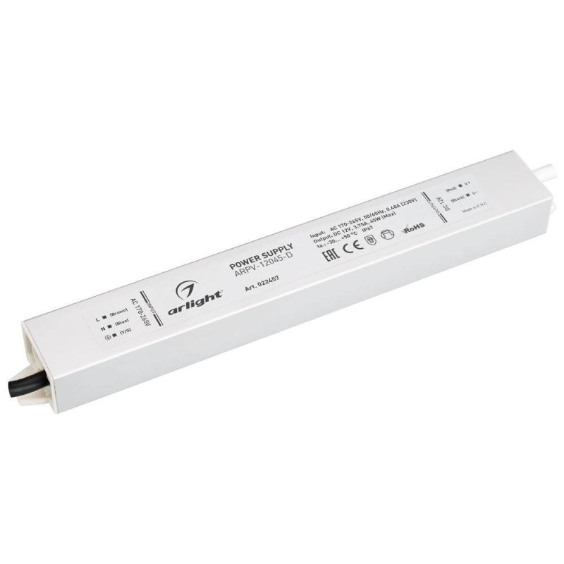 Блок питания для светодиодной ленты ARPV-12045-D Arlight 022457 12V 45W IP67 3,8A 