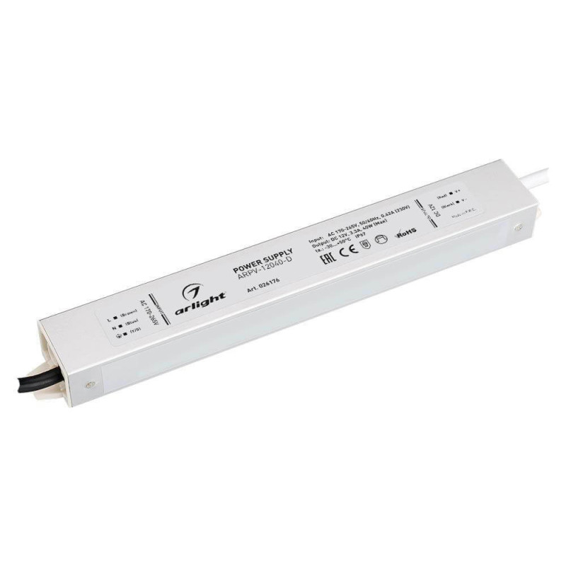 Блок питания для светодиодной ленты ARPV-40-D Arlight 026176 12V 40W IP67 3,3A 