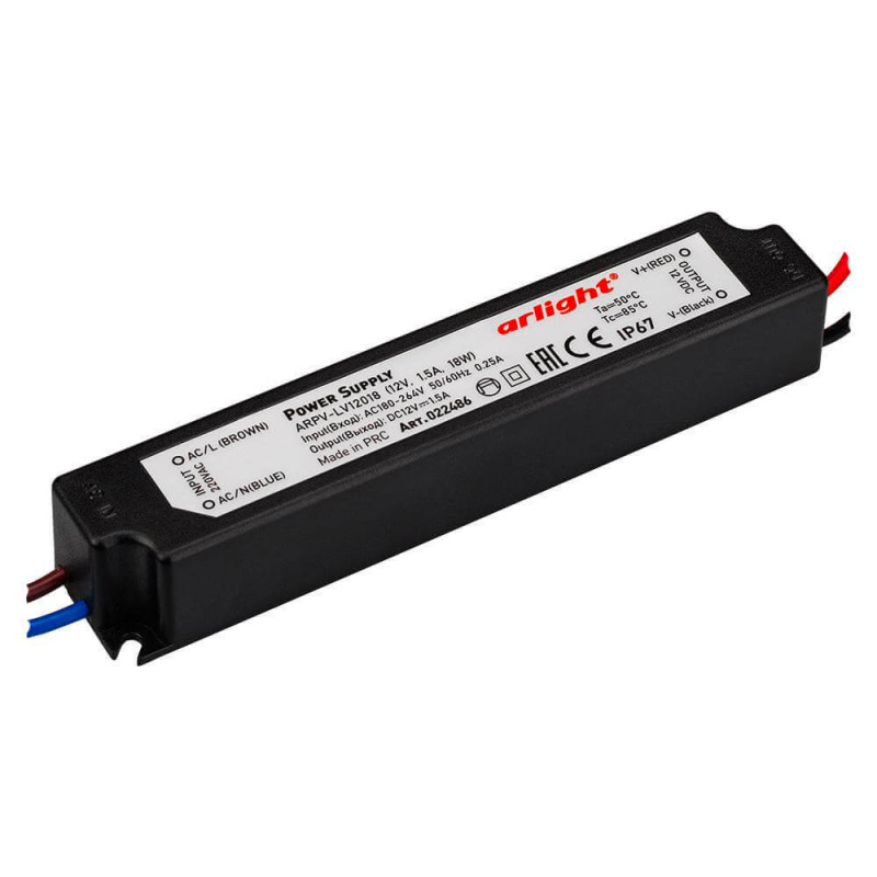 Блок питания ARPV-LV018 12V 18W IP67 1,5A Arlight 022486