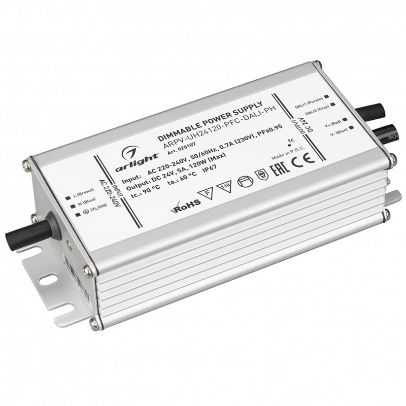 Блок питания для светодиодной ленты ARPV-UH24120-PFC-DALI-PH Arlight 028107 (24V, 5.0A, 120W) 