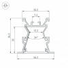 Профиль с экраном ALU-WIDE-FL-H35-2000 ANOD+FROST Arlight 027887