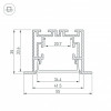 Профиль с экраном S2-LINIA55-F-2500 ANOD+OPAL Arlight 021176