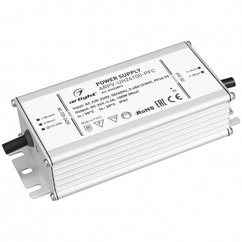 Блок питания для светодиодной ленты ARPV-UH24100-PFC Arlight 024268(1) 24V 100W IP67 4,2A 