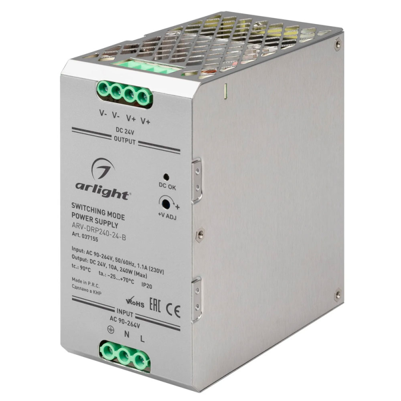Блок питания для светодиодной ленты ARV-DRP240-24-B Arlight 037155 (24V, 10A, 240W, PFC) 