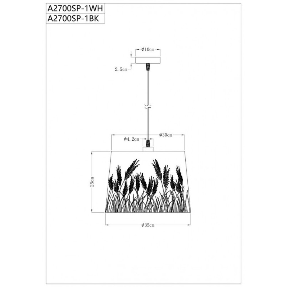 Подвесной светильник ARTE Lamp A2700SP-1WH