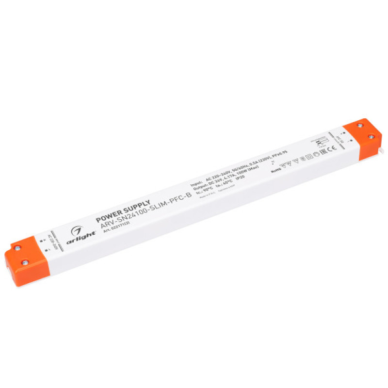 Блок питания для светодиодной ленты ARV-SN24100-SLIM-PFC-B Arlight 022171(3) (24V, 4.17A, 100W)