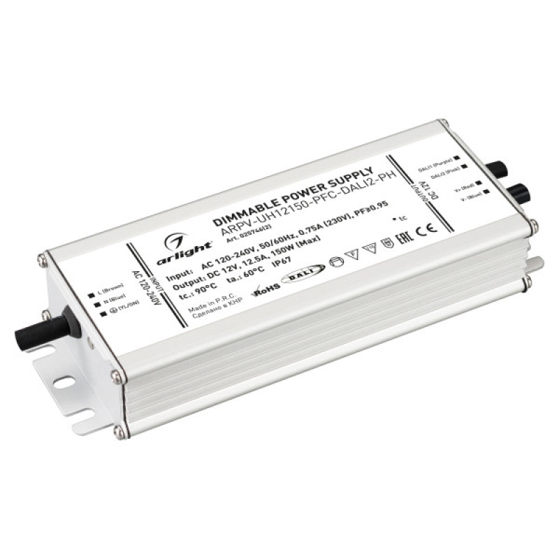 Блок питания для светодиодной ленты ARPV-UH12150-PFC-DALI2-PH Arlight 025746(2) (12V, 12.5A, 150W) 