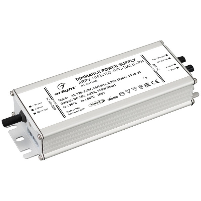 Блок питания для светодиодной ленты ARPV-UH24150-PFC-DALI2-PH Arlight 026126(2) (24V, 6.3A, 150W) 