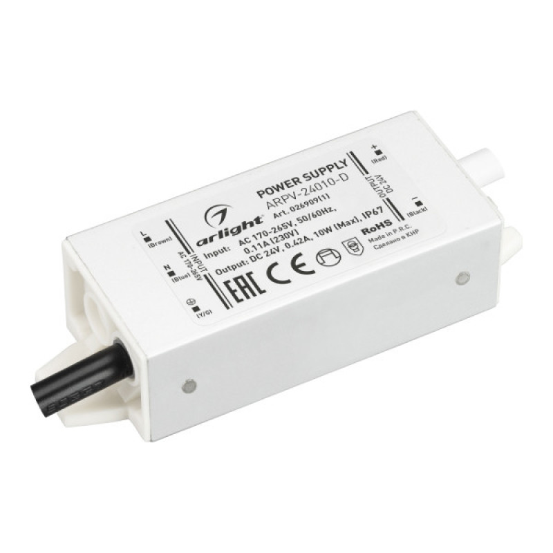 Блок питания для светодиодной ленты ARPV-24010-D Arlight 026909(1) (24V, 0.42A, 10W) 