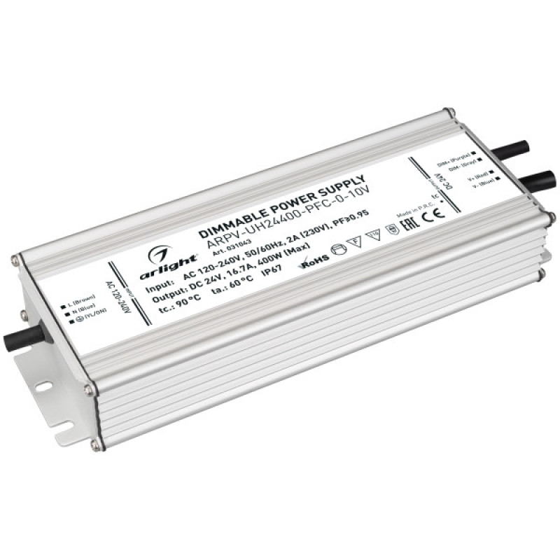 Блок питания для светодиодной ленты ARPV-UH24400-PFC-0-10V Arlight 031043 (24V, 16.7A, 400W) 