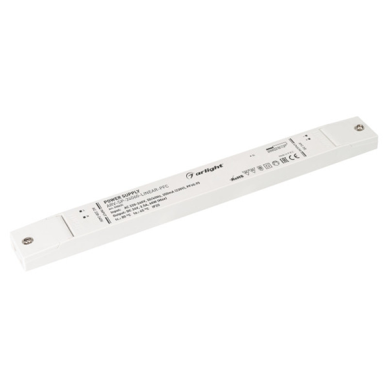 Блок питания для светодиодной ленты ARV-SP-24060-LINEAR-PFC Arlight 032624 (24V, 2.5A, 60W) 