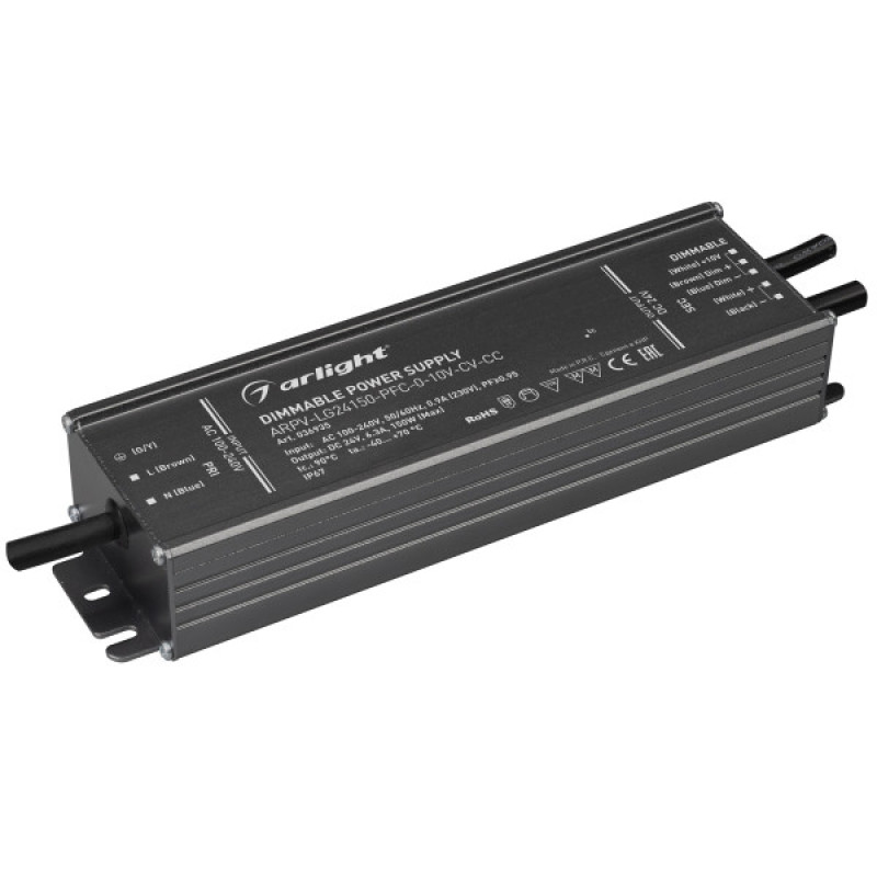 Блок питания для светодиодной ленты ARPV-LG24150-PFC-0-10V-CV-CC Arlight 036935 (24V, 6.3A, 150W)