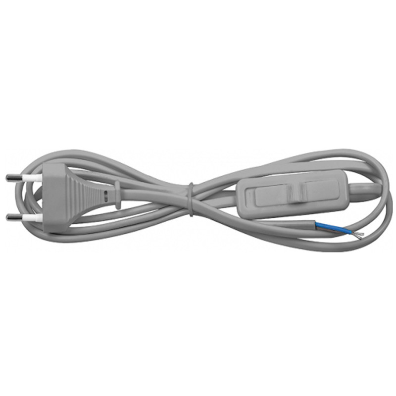 Шнур с выключателем 230V 1.9м серый, Feron 23049